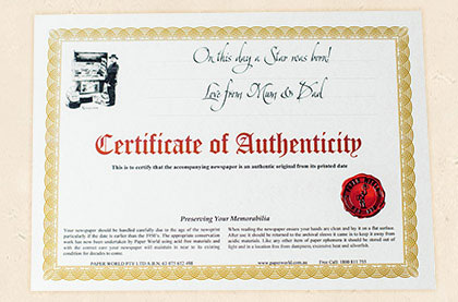Certificate of Authenticity
