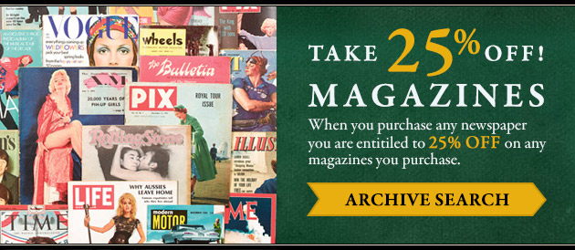 Purchase any of out Newspapers and Receive 25% off any magazine*